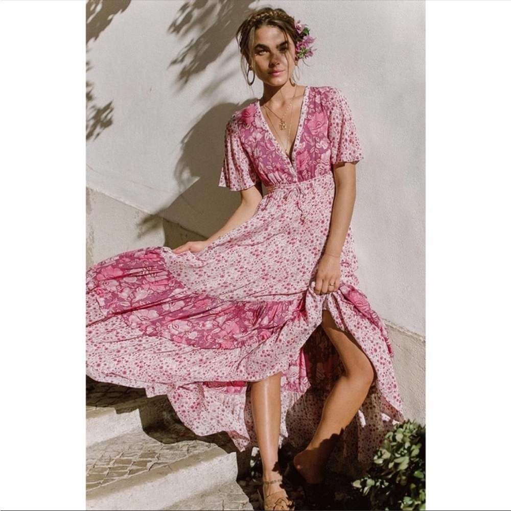 Spell & The Gypsy Collective Winone Berry Boho Maxi Dress